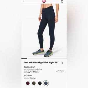 Lululemon Fast & Free Tight - 28”